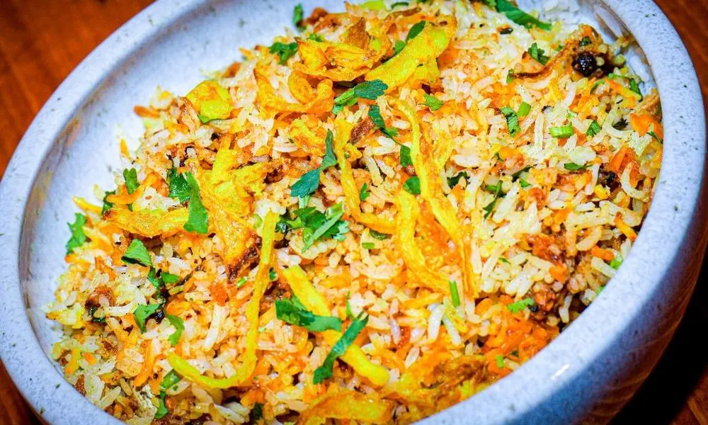 Biryani Spiced rice with vegetables and meat at Lahana Indian Cuisine, a Authentic Indian Cuisine Restaurant restaurant in New York