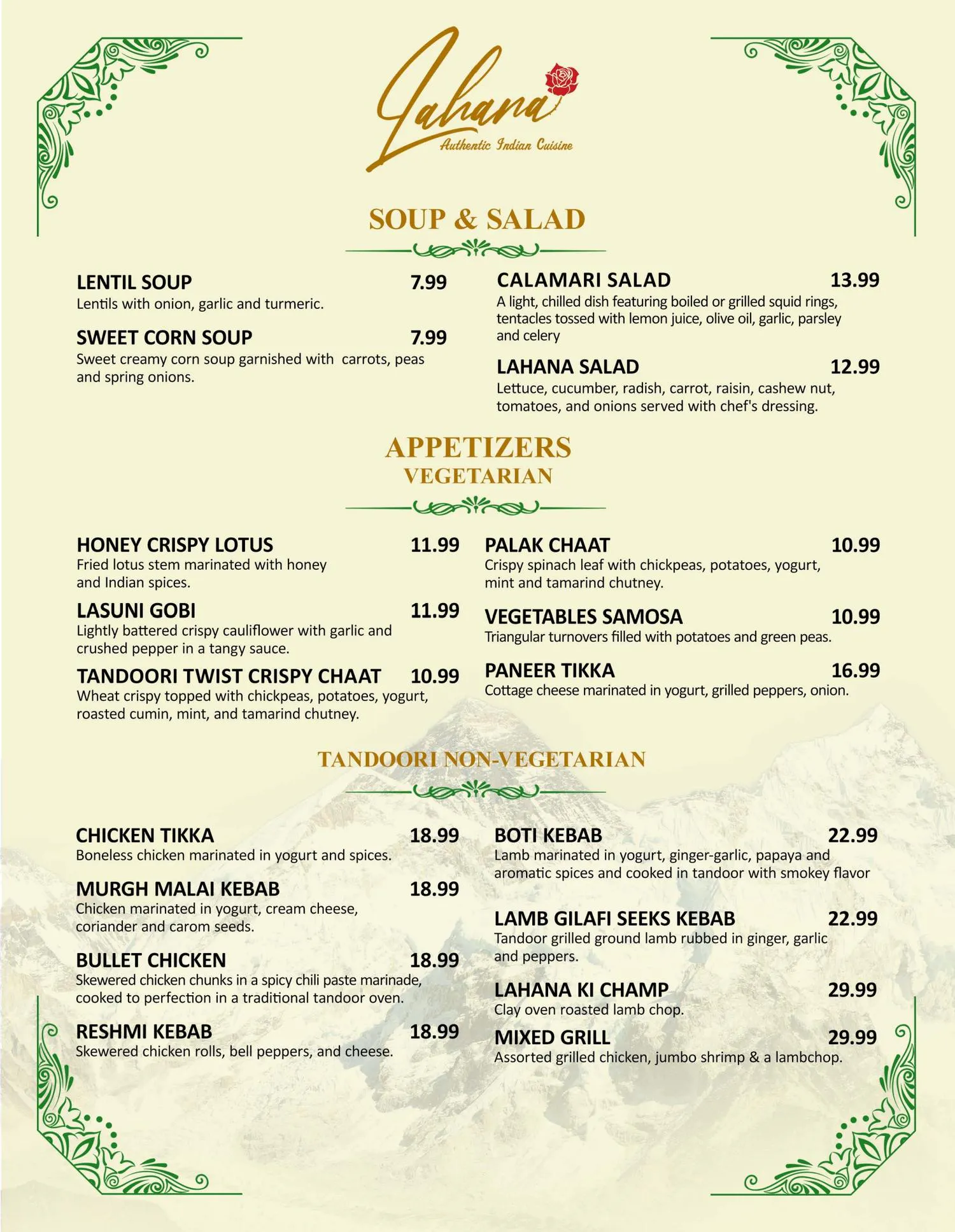 Restaurant menu 4, detailed description provided below